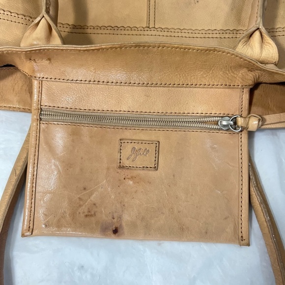 J.Jill Leather Scalloped Trim Tote Tan - Picture 7 of 13